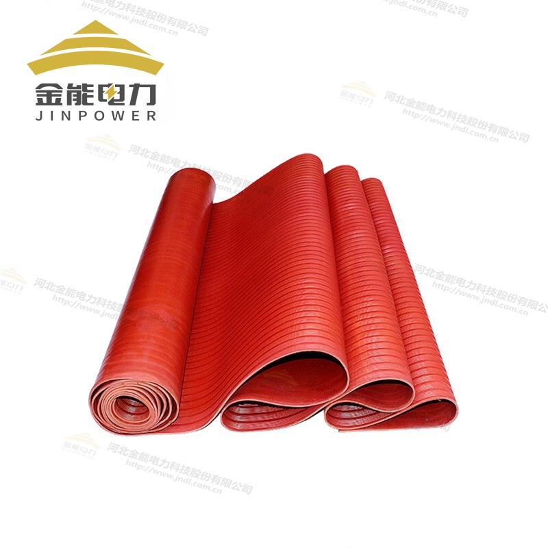 3-12mm紅色常規(guī)條紋防滑絕緣膠墊（5-35kV）